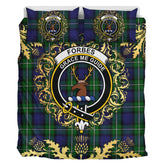 Forbes Tartan Crest Bedding Set - Golden Thistle Style